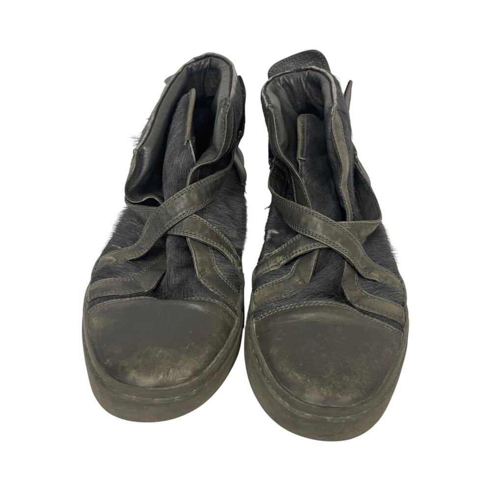 Jump Zanatos Snow Boots Mens 10 Hair Leather Sneaker Anti Slip Sole Black Ankle